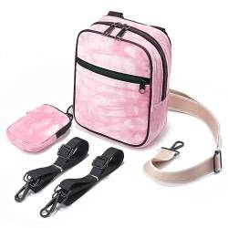 LVYOUME Kleine Umhängetasche mit 2-Wege-Reißverschluss und mehreren Schultergurten, Hüfttasche für Damen und Herren, mehrere Positionen, B2-pink von LVYOUME