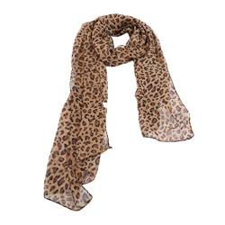 LWANFEI Leopard Schal Modische Elegante Leopardenmuster Schal Licht Weiche Lange Schals Schal Wrap Für Frauen, Braun von LWANFEI