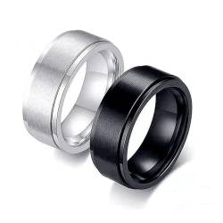 LWXLP Angst Fidget Spinner Paar Ringe für Liebhaber rotierende Edelstahl Ehering Knuckle Ringe Schmuck von LWXLP