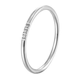 LWXLP Mode 1mm Edelstahl Zirkonia Dünne Fingerring Modeschmuck Zirkon Ehering von LWXLP