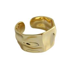 LWXLP Mode Konkav Konvex Gold Silber Farbe Ring Breite Offenen Finger Ring Für Frauen Männer Schmuck von LWXLP