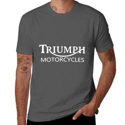 LWZYMX Triu-m-ph Herren-Motorrad-T-Shirt aus Baumwolle, kurzärmelig, Rundhalsausschnitt, weiches schwarzes T-Shirt, Basic, lässig, Fans, Geschenk, Tops, Dunkelgrau-Stil-5, M von LWZYMX