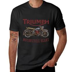 Triu-m-ph Herren-Motorrad-T-Shirt aus Baumwolle, kurzärmelig, Rundhalsausschnitt, weiches schwarzes T-Shirt, Basic, lässig, Fans, Geschenk, Tops, Schwarz-Stil 1, XL von LWZYMX