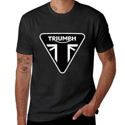 Triu-m-ph Herren-Motorrad-T-Shirt aus Baumwolle, kurzärmelig, Rundhalsausschnitt, weiches schwarzes T-Shirt, Basic, lässig, Fans, Geschenk, Tops, Schwarz-Style-3, 58 von LWZYMX