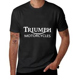 Triu-m-ph Herren-Motorrad-T-Shirt aus Baumwolle, kurzärmelig, Rundhalsausschnitt, weiches schwarzes T-Shirt, Basic, lässig, Fans, Geschenk, Tops, Schwarz-Style-5, 58 von LWZYMX