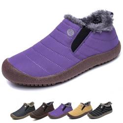 LXCJZY Kaegreel Shoes Men,Men's Waterproof Warm Plush Lined Outdoor Snow Ankle Boots (Purple, 13.5 US) von LXCJZY