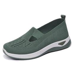 LXCJZY Women's Woven Breathable Soft Sole Shoes, Outdoor Comfort Casual Fashion Slip-On Walking Shoes, Casual Mesh Shoes (Green, 37) von LXCJZY