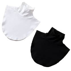 LXTOPN Blusenkragen Einsatz Warm Rollkragen Einsatz,Rollkragen Einsatz aus Baumwolle,Women's Removable Fake Collar,für Formelle Kleidung Blusen Pullover.(Schwarz + Weißer) von LXTOPN