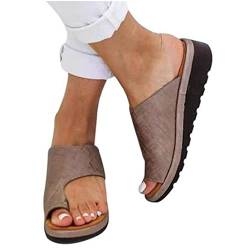 LXURY Damen Orthopädische Sandalen, Hallux Valgus Bunion Rutschfeste Weiche Flip Flops, Big Toe Hallux Valgus Für Die Behandlung, Sommer Strand Reise Hausschuhe,Dark brown,36 von LXURY