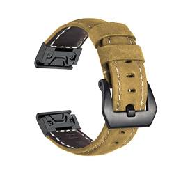 Leder Armbänder für Garmin Instinct 2 / Instinct 2 Solar/Instinct 2 Surf/Instinct 2 Tactical Armband für Männer und Frauen Klassisches Leder mit Edelstahl Metall Schließe (4) von LXURY
