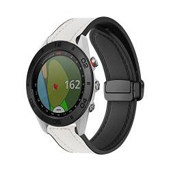 Magnetische Armbänder für Garmin Approach S62_S60_EPIX gen 2 Armband für Männer und Frauen, Magnetische Leder Silikon Hybrid Ersatzarmband Kompatibel mit Garmin Approach S62_S60_EPIX gen 2 (10) von LXURY