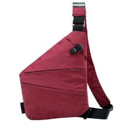 Wander Plus Anti-Diebstahl-Reisetasche, Cross-Body-Reisetasche, Schulter-Reisetasche, verstellbare Reisetasche für Damen und Herren (Red) von LXURY