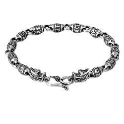 LXZSMH EinstellbareSterling Silber Armreif Armband, Armband Vintage Feng Shui Perlen Armband Chinesisches Amulett Armbandellery Geschenk von LXZSMH