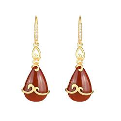 Ohrringe, Ohrringe für Frauen, Ohrringe Retro-roter Wassertropfen-Ohrring for Frauen, chinesische Mode, Vintage, ethnischer Palast-Schmuck, Ohrringe for Frauen von LXZSMH