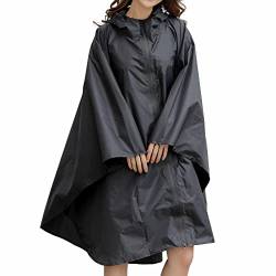 LY4U Damen Wasserdichter Regen Poncho Mantel Herren Wiederverwendbare Leichte Outdoor Regenmäntel Reißverschluss Regenbekleidung Regenjacke mit Kapuze von LY4U