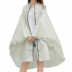 LY4U Damen Wasserdichter Regen Poncho Mantel Herren Wiederverwendbare Leichte Outdoor Regenmäntel Reißverschluss Regenbekleidung Regenjacke mit Kapuze von LY4U