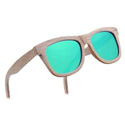 LY4U Herren- und Damen-Sonnenbrille aus Holz Vintage Eyewear Polarized Lenses Unisex-Sonnenbrille mit Bambusbox von LY4U