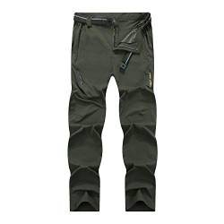 LY4U Schnelltrocknende Leichte Atmungsaktive Hose für Herren Outdoor Wanderhose mit Reißverschlusstaschen Armeegrün EU 3XL(Tag 6XL) von LY4U