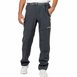 LY4U Winter Outdoor Sporthose Herren Warm Fleece Gefüttert Wandern Golf Angeln Radhose Grau L von LY4U