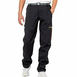 LY4U Winter Outdoor Sporthose Herren Warm Fleece Gefüttert Wandern Golf Angeln Radhose Schwarz L von LY4U