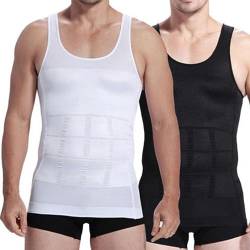 LYAART Herren-Weste, Body Shaper, ionische Shaping-Weste für Männer, Kompressionsshirt, Tank-Top, Shapewear, bequem und atmungsaktiv (2pcs,M) von LYAART