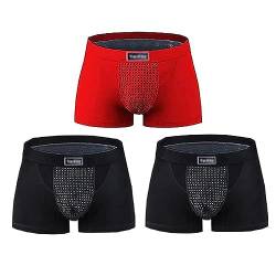 LYAART Magnetische Unterwäsche für Herren, atmungsaktive Stretch-Boxershorts, Unterhose, magnetische Therapie-Unterwäsche (B+3 Pieces,XL) von LYAART