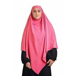 LYDHDY Muslim Roben Frauen Muslim Long Khimar Ramadan Gebetsgewand Hijab Kleid Frauen Niqab Islamischer Jilbab Djellaba Abayas Eid Traditioneller Schal Turban (Color : Pink, Size : XL) von LYDHDY