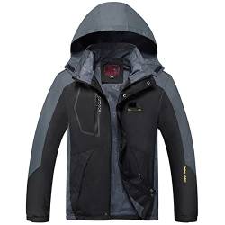 LYDHDY Übergröße 7XL 8XL. Männliche Jacke, Frühling Herbst Outdoor wasserdichte Winddichte Jacke Mantel Tourismus Berg Atmungsaktive Jacke Männer (Color : Noir, Size : 5XL) von LYDHDY