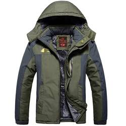 LYDHDY Winter draußen Jacken Plus Größe 5XL 6XL 7XL 8XL 9XL Verdicken Fleece-warme Mäntel Männer Outwear wasserdichte Winddichte Kapuzenjacke (Color : Army Green, Size : 8XL) von LYDHDY