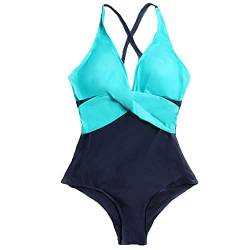 Sexy Solid Color One Piece Badeanzug Frauen Bademode Bodysuit Badeanzug Weibliche Push Up Monokini Hohe Taille Badeanzüge Strandkleidung (Color : QWP001K, Size : L) von LYDHDY