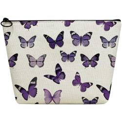 LYDZTION Make-up-Tasche mit Schmetterlings-Aufdruck, Kosmetiktasche für Damen, große Kapazität, tragbar, mit Reißverschluss, Make-up-Tasche, Aufbewahrungstasche, Reisetasche, Zubehör, Organizer-Tasche von LYDZTION