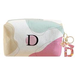 LYDZTION Personalisierte Make-up-Tasche mit Initialen-Motiv, Schlüsselanhänger, individuelle Make-up-Kosmetiktasche für Frauen, Mutter, beste Freundin, Teenager, Mädchen, Weihnachten, Geburtstag, von LYDZTION