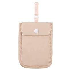 LYEAA Damen Münzgeldbörse, einfarbig, Klappverschluss, geheime Reisebrieftasche, Taschendiebgürtel, Baumwolle, for Geld, Wertsachen, beige, Urban Simple von LYEAA