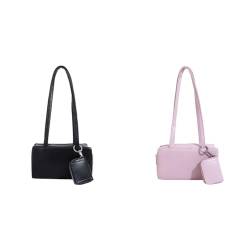 LYEAA Damen-Umhängetasche mit großem Fassungsvermögen, vielseitige Unterarm-Modetasche, einfarbige Handtasche mit Clutch for Dating von LYEAA