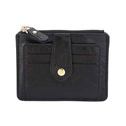 LYEAA Retro Vintage Kreditkarte kleiner Halter Slim Leder Geldbörse mit Münzfach Geldtasche Etui Herren Damen Business Geldbörse, Schwarz , modisch von LYEAA