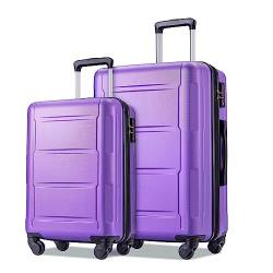 LYFDPN 2 Expandable Suitcases Carry On Luggage Abs Lightweight Luggage Cases with TSA Lock Suitcases with Wheels 20"+28" Easy to Move (Purple) von LYFDPN
