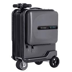 LYFDPN Electric Luggage Portable Cycling Boarding Suitcases 20/24 Inch Hard Edge Carry On Luggage Safety Anti-Theft Luggage Easy to Move (Black) von LYFDPN
