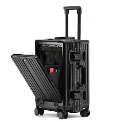 LYFDPN Practical Luggage Suitcases with Wheels Large Capacity Carry On Luggage with USB Charging Port TSA Customs Lock Light Suitcase Easy to Move (Black 20 in) von LYFDPN