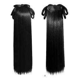 Frauen Synthetische Hanfu Stirnband Haar Verlängerung Chinesischen Stil Cosplay Antike Haarteil Haar Zubehör Kopfschmuck Schwarz (Color : Wig D) von LYHHGS