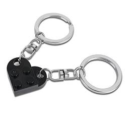 LYHURK Schlüsselanhänger „Beste Freundin“, Ziegelstein-Schlüsselanhänger für Paare, Freundschaft, geteiltes Herz, Schlüsselanhänger, passendes Herz, BFF-Geschenke (schwarz) von LYHURK