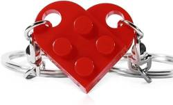 Schlüsselanhänger „Beste Freundin“, Ziegelstein-Schlüsselanhänger für Paare, Freundschaft, geteiltes Herz, Schlüsselanhänger, passendes Herz, BFF-Geschenke (rot) von LYHURK