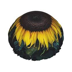 Die schönsten Sonnenblume gedruckt Duschhaube Doppel Wasserdicht Wiederverwendbar Baden Haar Kappe Dusche Hut Badekappen Für Frauen Männer Spa Salon von LYNSAY