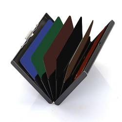 LYQNIHOB RFID Blocking Kartenetui aus Aluminium, 1 Stück mit 6 Fächern für Kreditkarten, Visitenkarten & mehr - für Damen & Herren, Card Holder Wallet & Kreditkartenhülle in Praktischer Größe, von LYQNIHOB