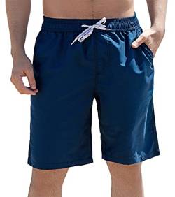 LYRIKER Badehose Herren Badeshorts Lang Männer Kurze Hose Sporthose kurz Sport Shorts Sportbekleidung, Navy XL von LYRIKER