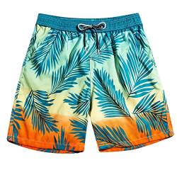 LYRIKER Badehose Herren Badeshorts Männer Schwimmhose, Blätter L von LYRIKER