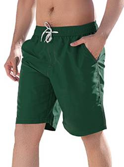 LYRIKER Badehose Herren Badeshorts für Männer Sporthose Kurz, Dunkelgrün L von LYRIKER