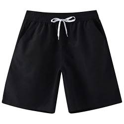 LYRIKER Badehose Herren Ohne Netz, Badeshorts Ohne Mesh Schwimmhose Schwarz Ohne Futter L von LYRIKER