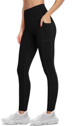 LYRIKER Leggings Damen High Waist - Lange Sportleggins Blickdicht Leggins Sporthose Schwarz, L-XL von LYRIKER