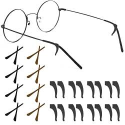 LYTIVAGEN 8 Paar Silikon Brillen Überzüge Rutschfest Brillenbügel Brillen Endkappen Komfort Brillen Ohrbügel mit 8 Paar Silikon Gläser Ohrhaken Brillenhalter Antirutsch Überzüge für Dünne Brillenbeine von LYTIVAGEN