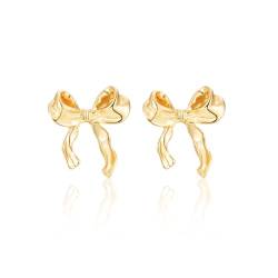 Bow Earrings, Gold Bogen Ohrstecker Schleifen Ohrringe für Damen Vergoldet Schmuck Frauen Geschenk von LYTOPTOP